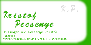 kristof pecsenye business card