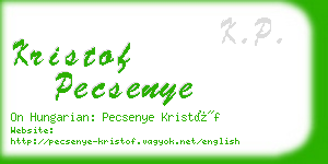 kristof pecsenye business card